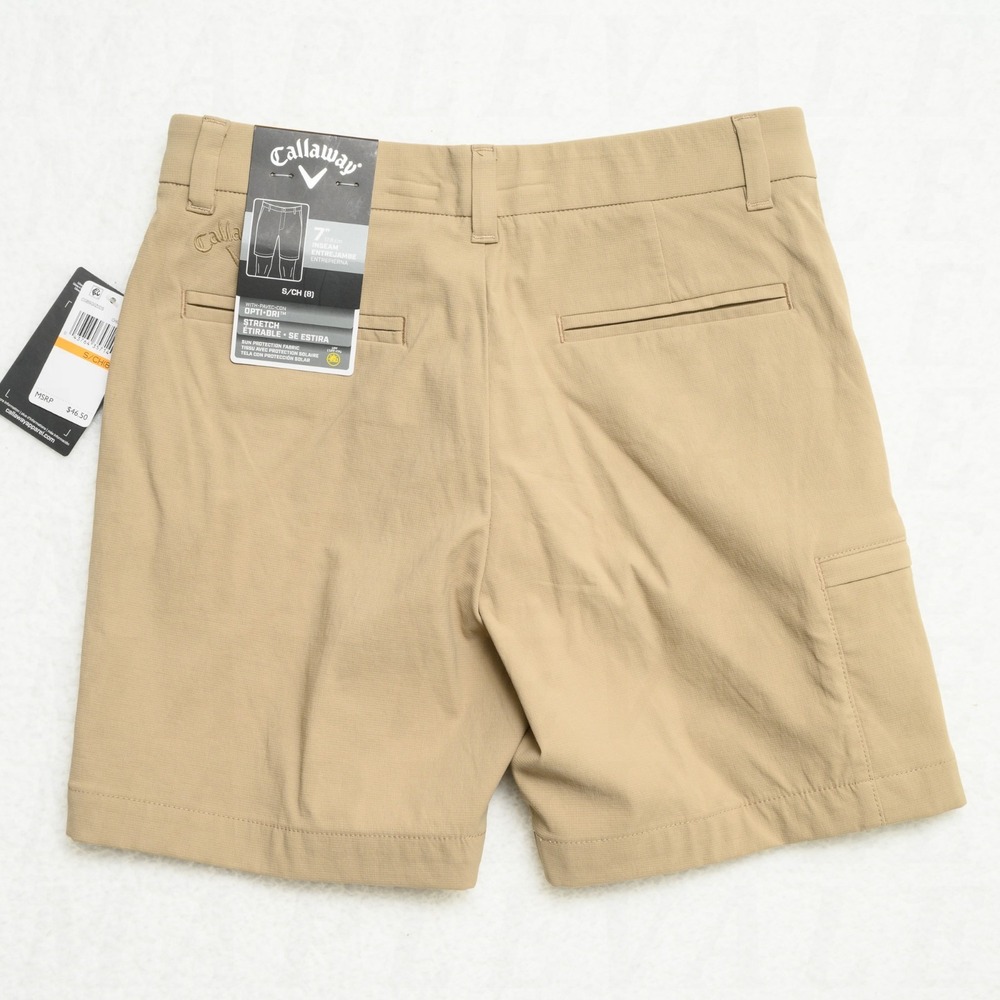 Callaway Boy's Sz Small (8) Opti-Dri Golf Shorts 7" Inseam Khaki Stretch Youth